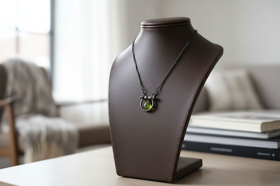 Silpada "Framed" Green Resin Pendant Necklace — additional view