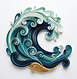 Firefly_Gemini Flash_Abstract dimensional paper-quilling style wave form, layered strips o
