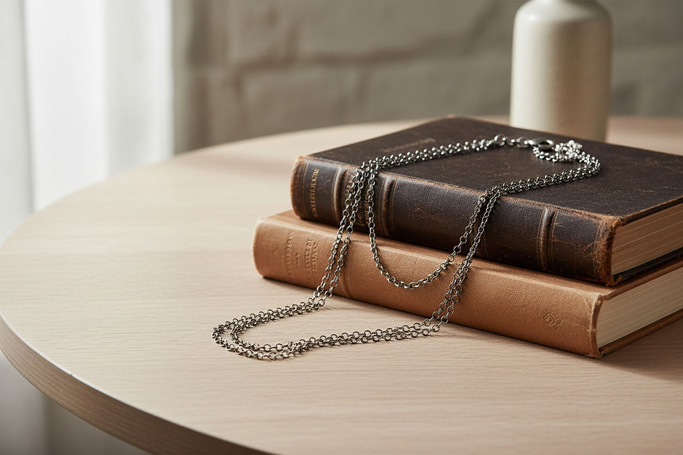 Thumbnail: Triple Cable Chain Necklace & Bracelet Set — additional view