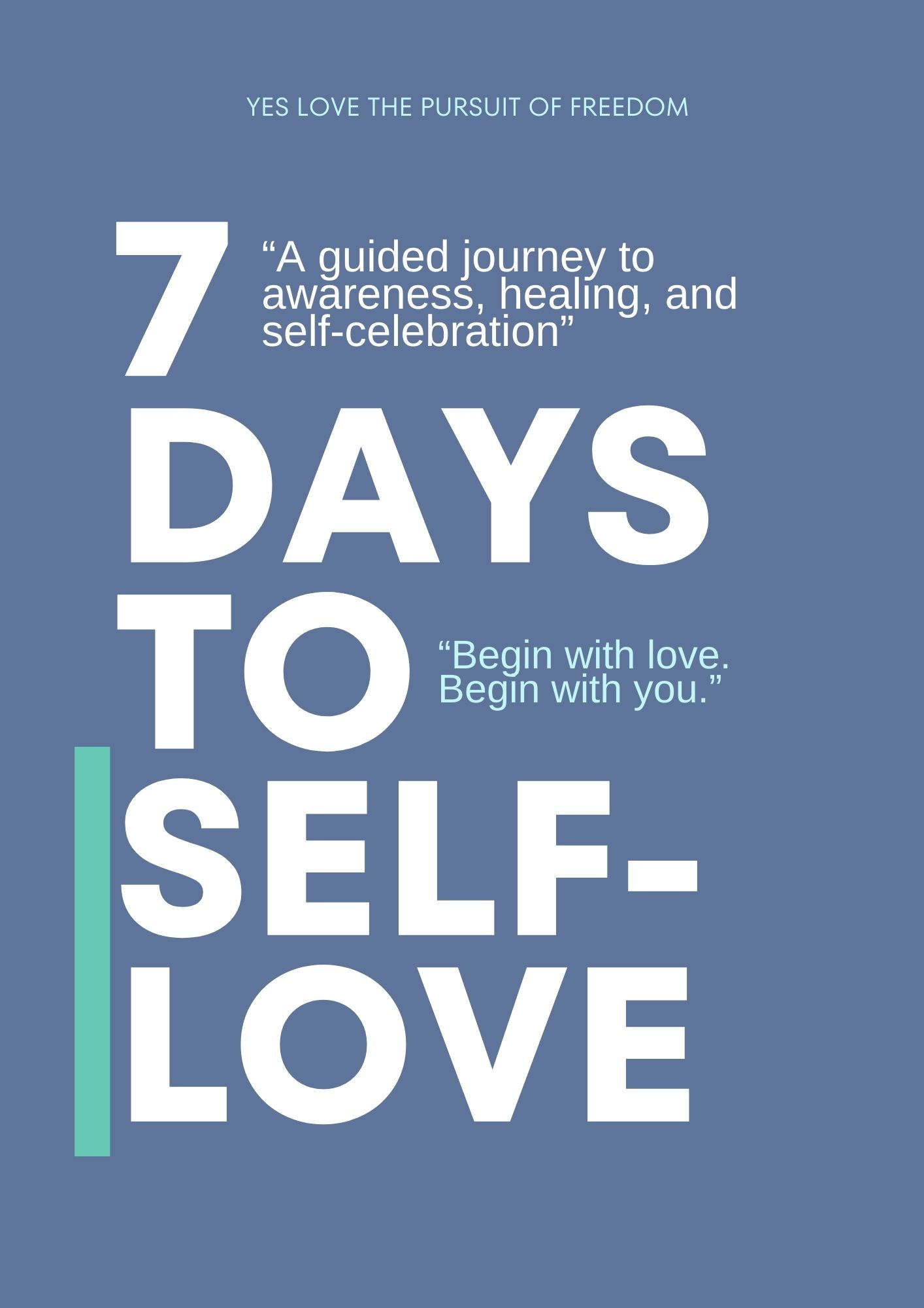 "Guided 7 day self love workbook printable journal for healing confidence and personal growth digital download by Yes Love"