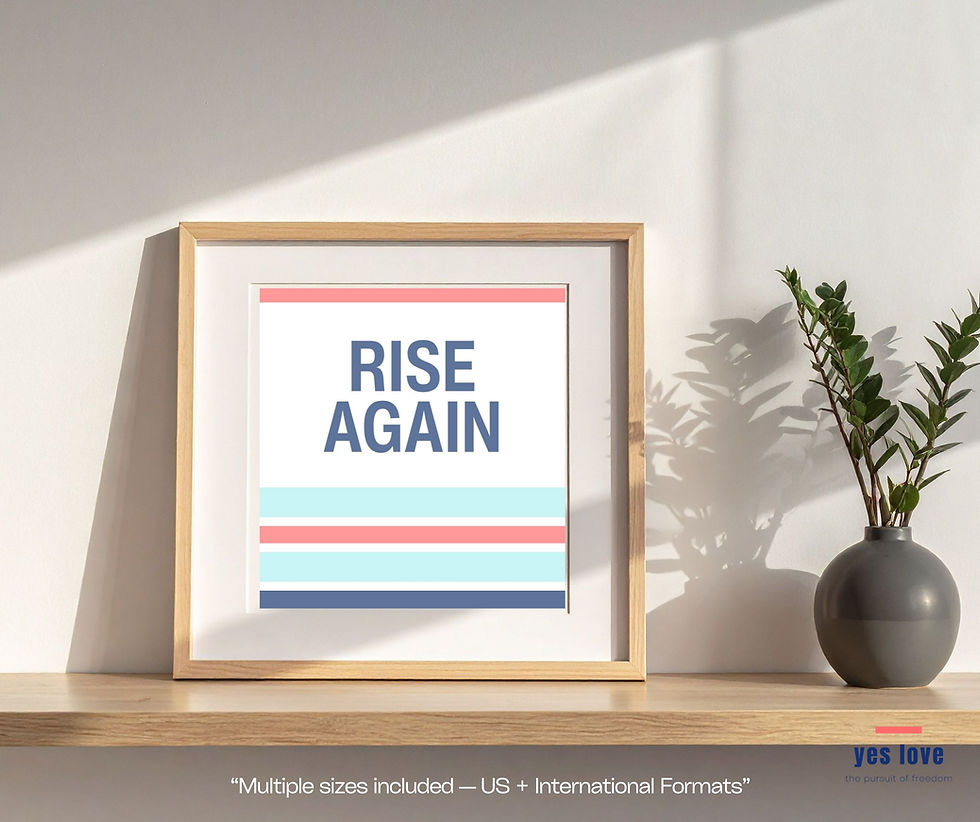 Thumbnail: Rise Again bold typography printable poster close up framed modern wall art mockup