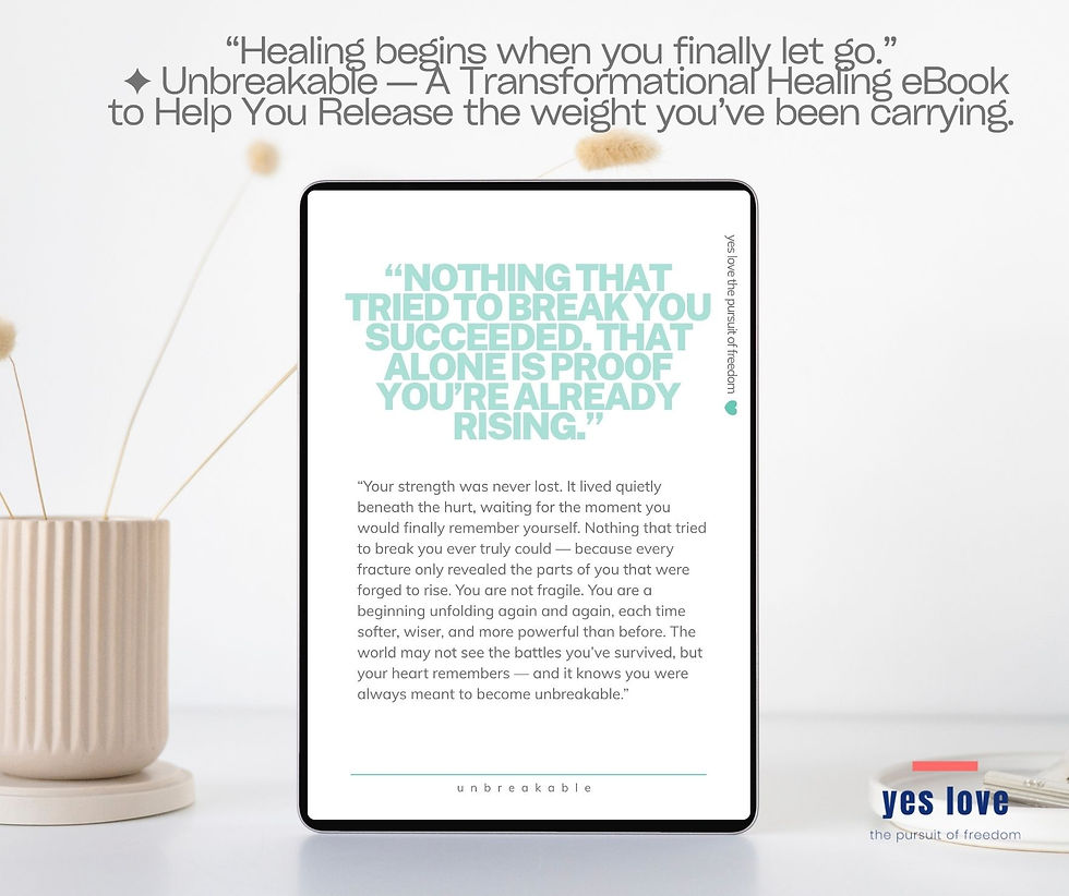 Thumbnail: "Self improvement ebook Unbreakable designed to help release limiting beliefs and rebuild emotional strength and clarity"