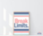 Break Limits bold mindset wall art mockup framed in stylish workspace