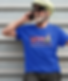 Man wearing blue CRABS performance t-shirt