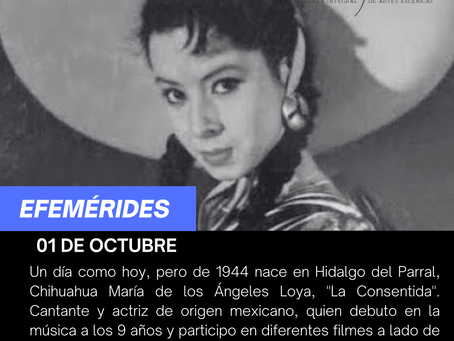 Aniversario del natalicio de la cantante  y actriz María de los Ángeles Loya, "La Consentida" 