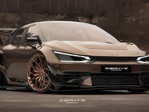 Kia EV6 GT avec le pack carrosserie large : l'avant est agressif, l'arrière a une aile géante.