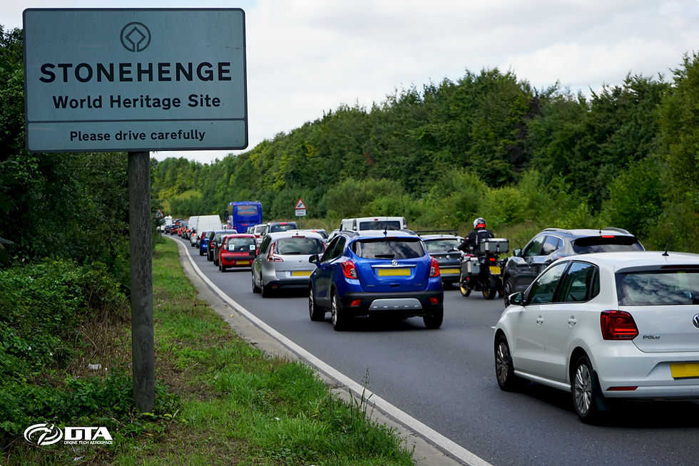 Drones & Elevated MAST monitoring A303 traffic, Salisbury, Drone Tech Aerospace.