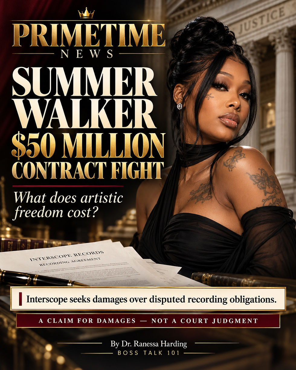 Summer Walker’s $50 Million Contract Fight Raises a Bigger Question: What Does Artistic Freedom Cost?
By Dr. Ranessa Harding | PrimeTime News