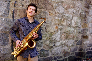 Matt - Stone wall - Sax Senior Portrait
