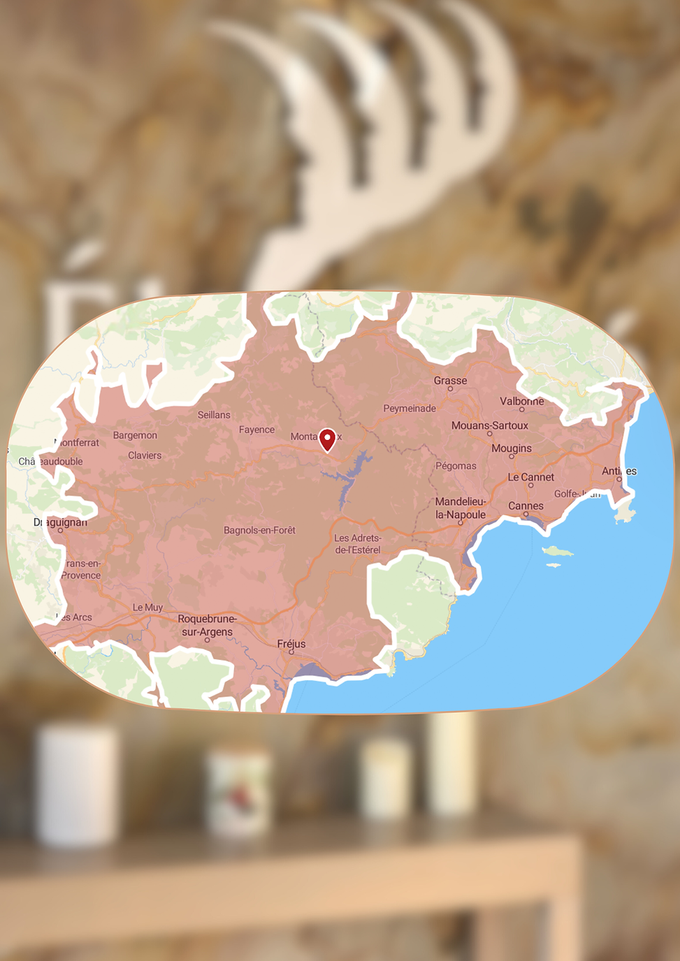 Carte distance 40 min Eléa Santé Montauroux