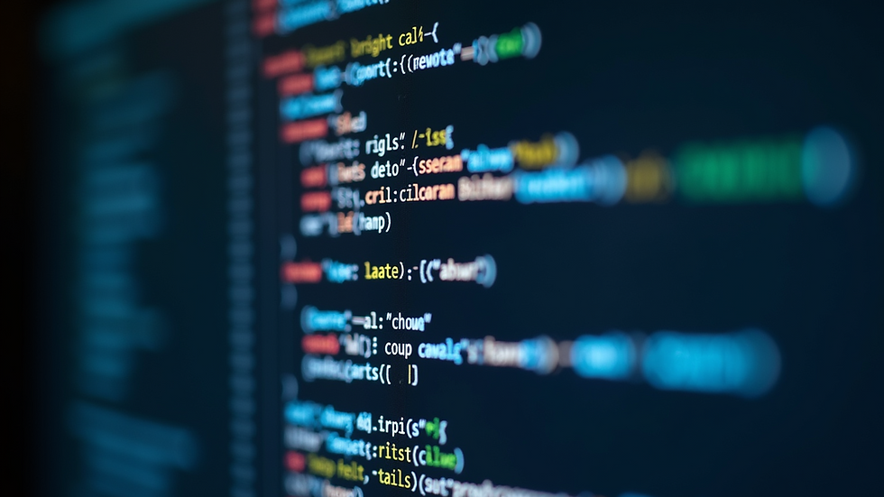 Close-up view of a computer screen displaying code