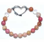 8mm Rhodonite/ Quartz with Heart