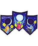 Triple Moon Goddess Prayer Flags 60" x 29"