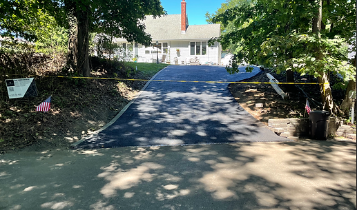 freshly paved driveway