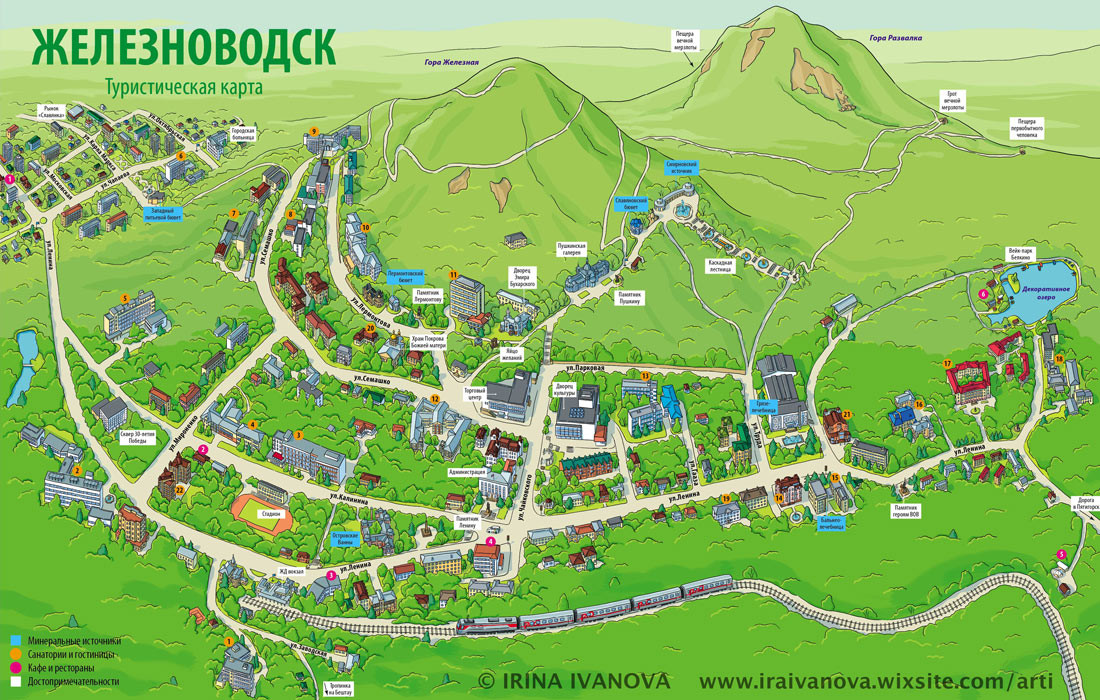 Карта санаториев железноводска на карте города