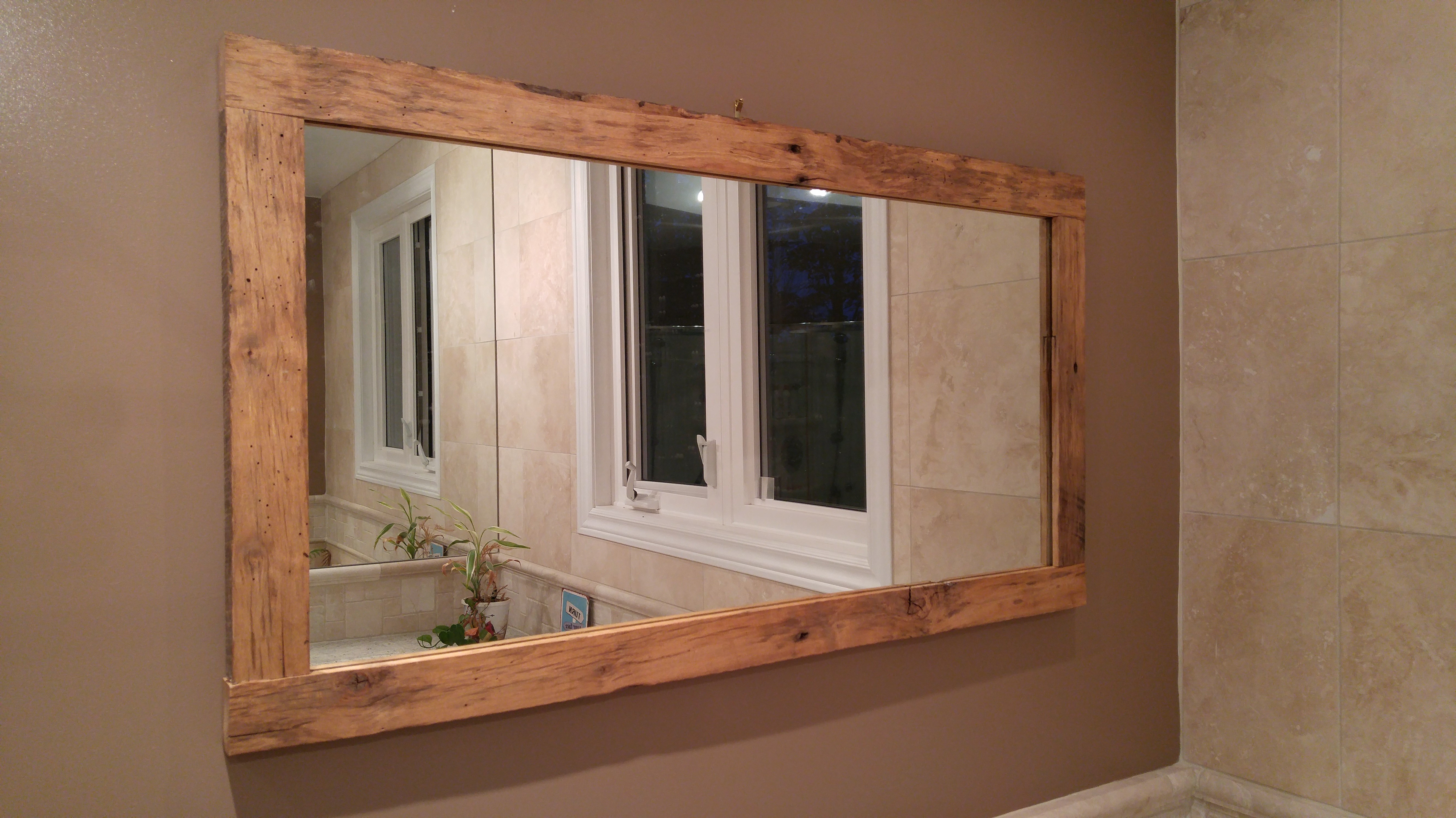 Rustic Wood Framed Mirror