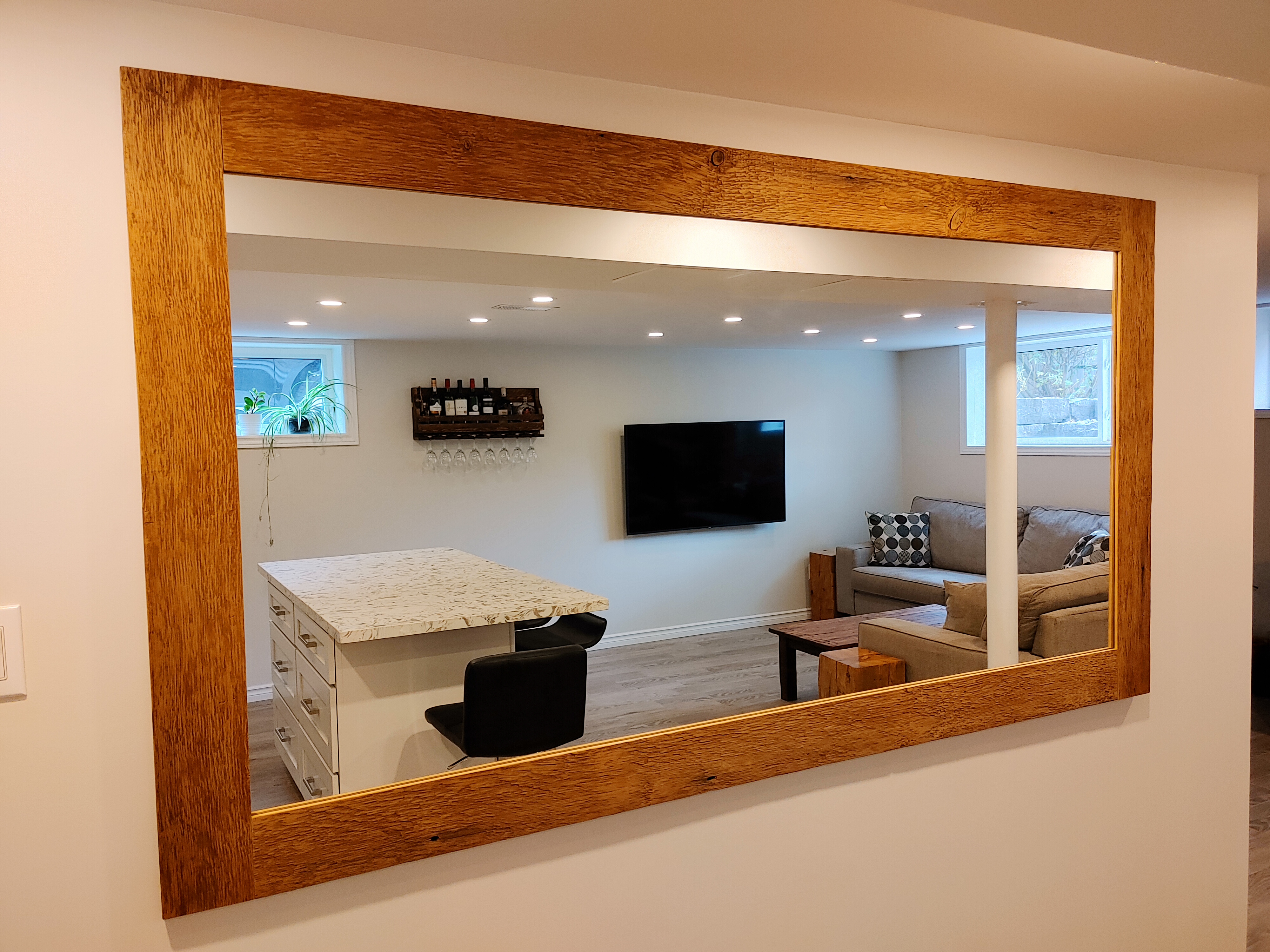 Rustic Wood Framed Mirror