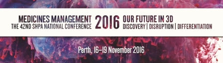 Pro Pharmaceuticals Group attending SHPA Conference 16th-19th November (Perth) - looking forward to