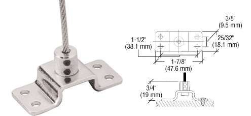 CRL Chrome Plated Fixed Base Floor Fitti