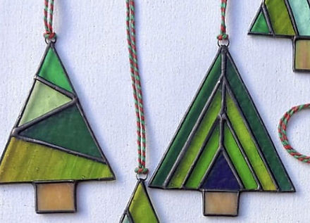Christmas Tree Stained Glass Ornaments