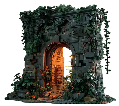Image of an fantasy gateway build of LEGO bricks