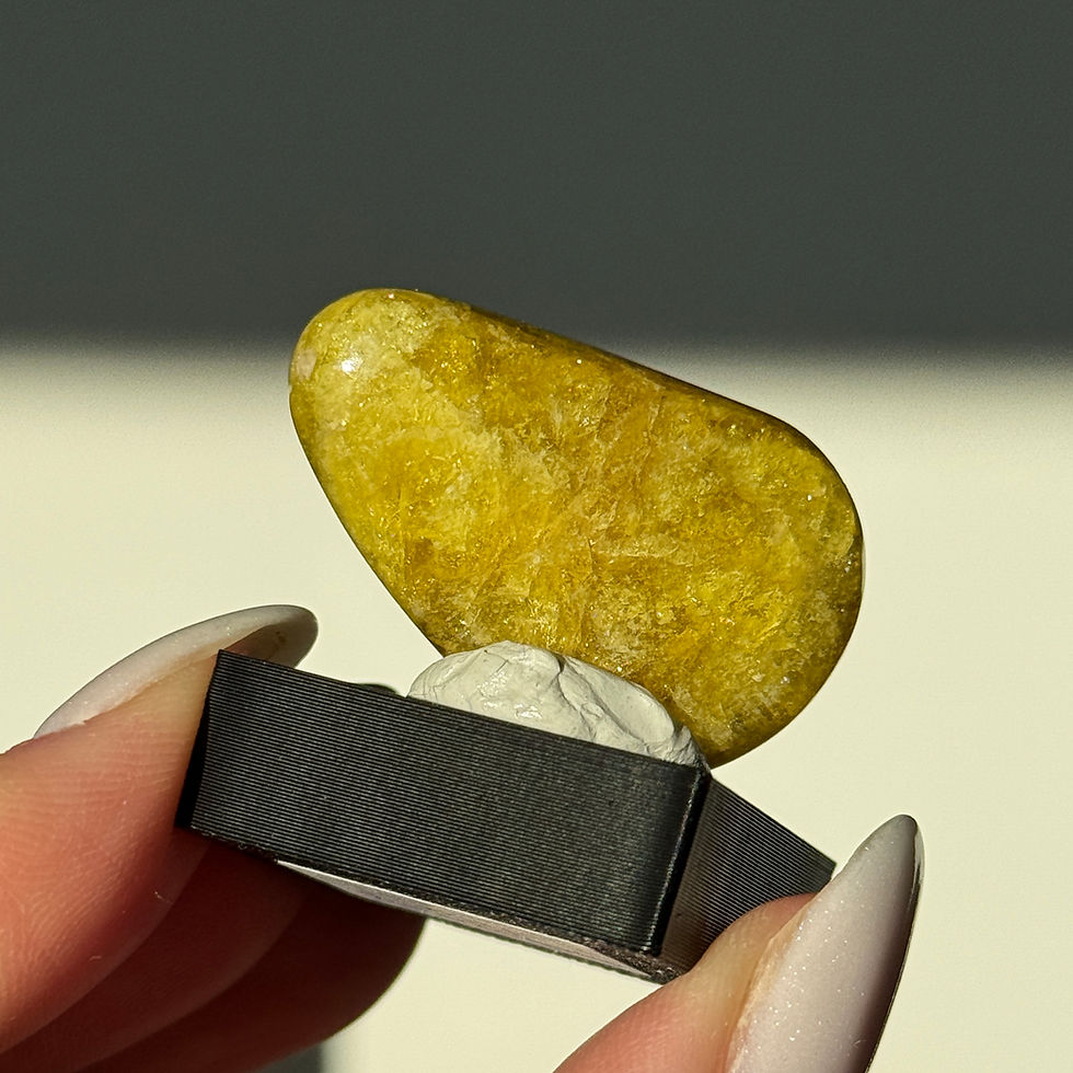 polished yellow tourmaline sherlova gora russia