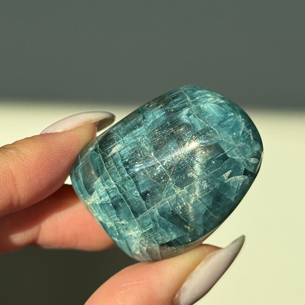 lake baikal blue apatite polished gem