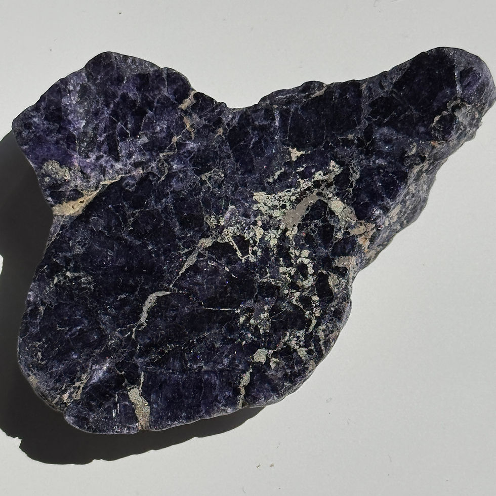 purple fluorite pyrite slab spain