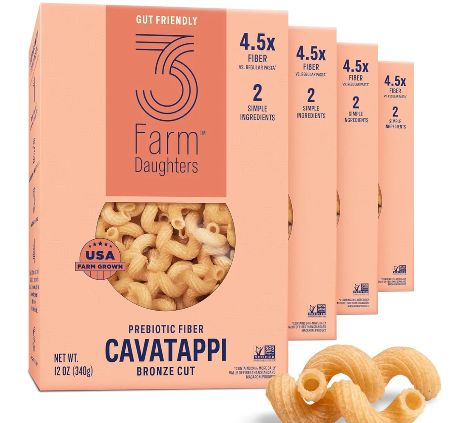 High Fiber Cavatappi - Gut Friendly, Low Gi, USA Grown Pasta