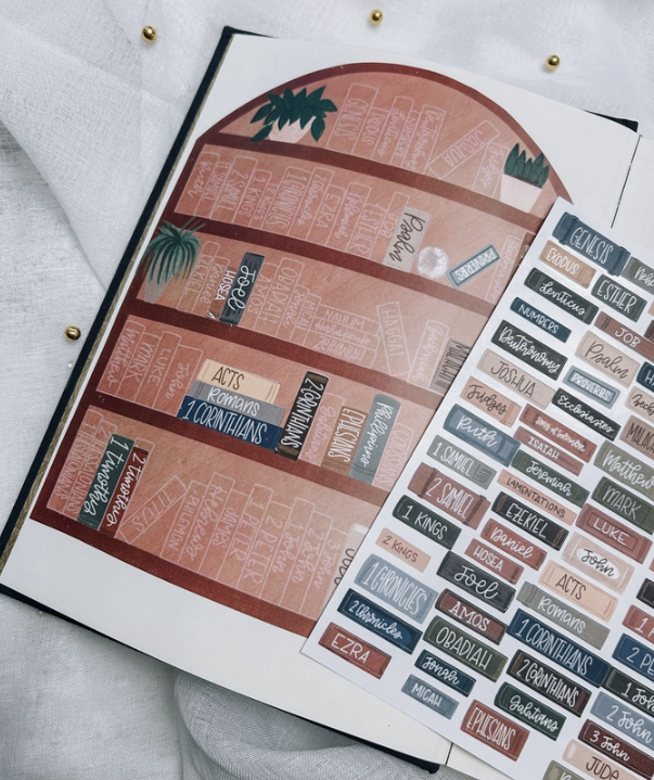 Thumbnail: Bible Reading Progress Tracker Sticker Set, Neutral Brown