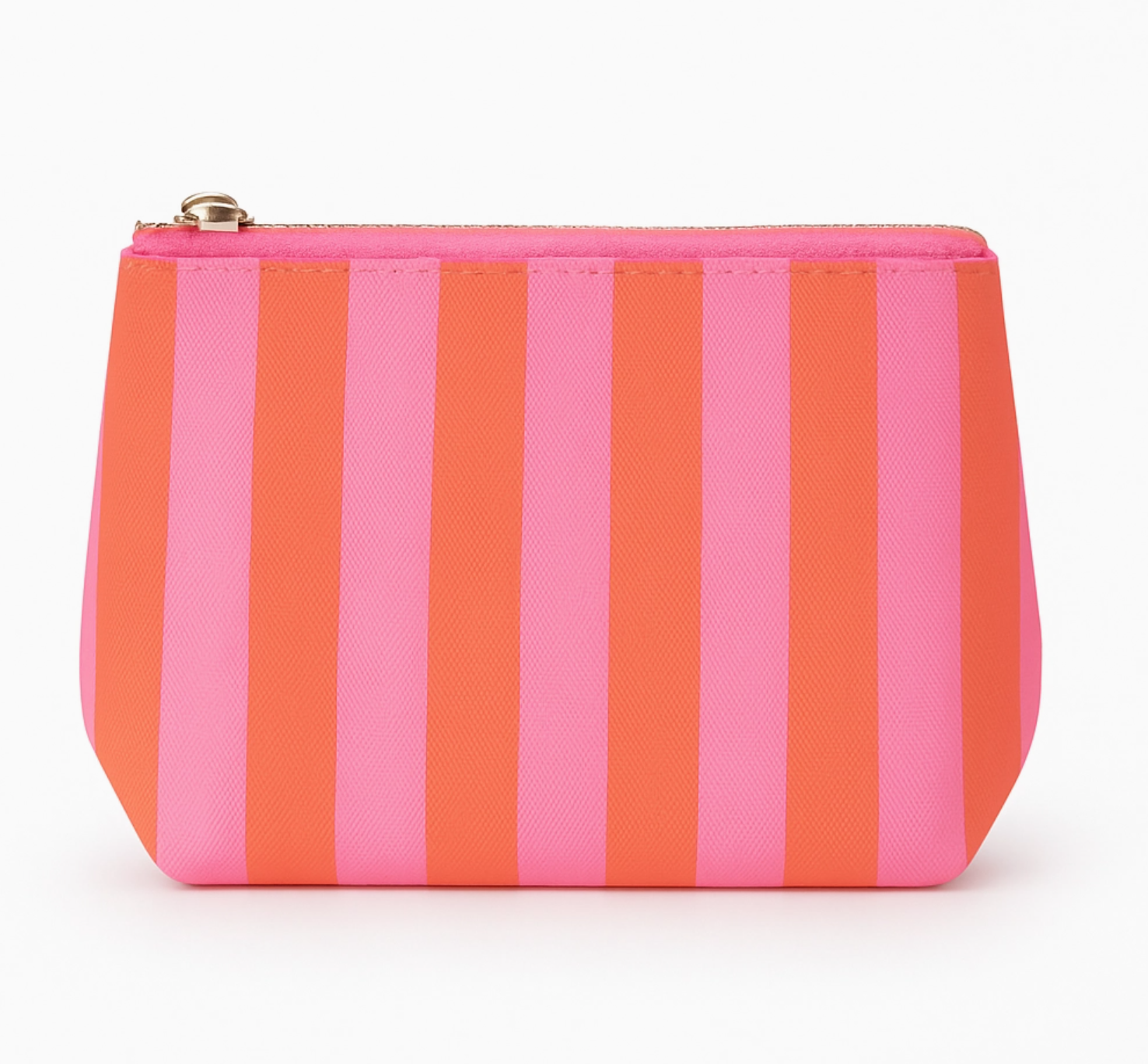 Pink & Orange Stripe Cosmetic Zip Pouch
