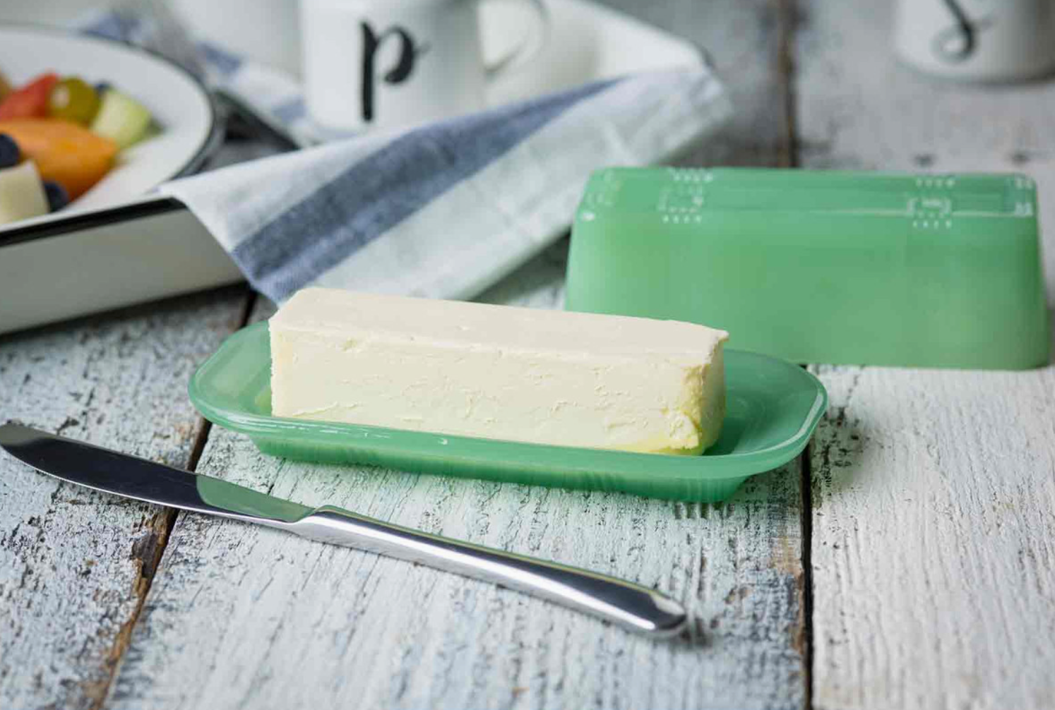 Jadeite Glass Collection Butter Dish