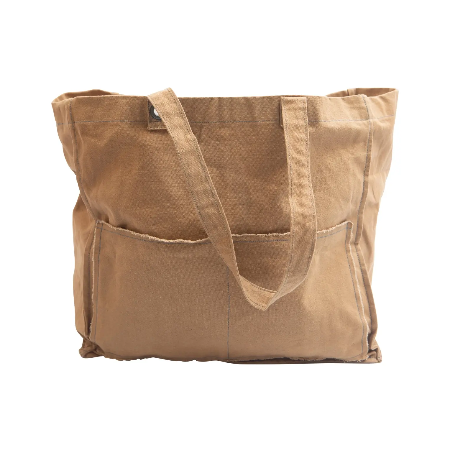 Distressed Canvas Tote - Brown