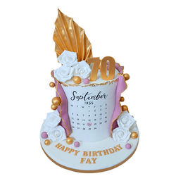 Adult Birthday Cake: Floral Calendar