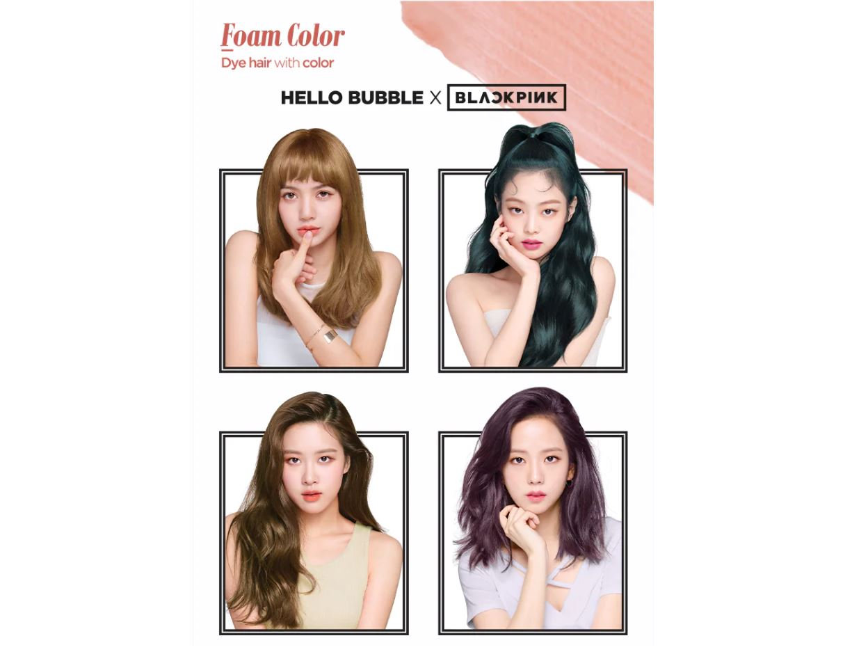 miseenscenehellobubblexblackpinkfoamcolorhairdye