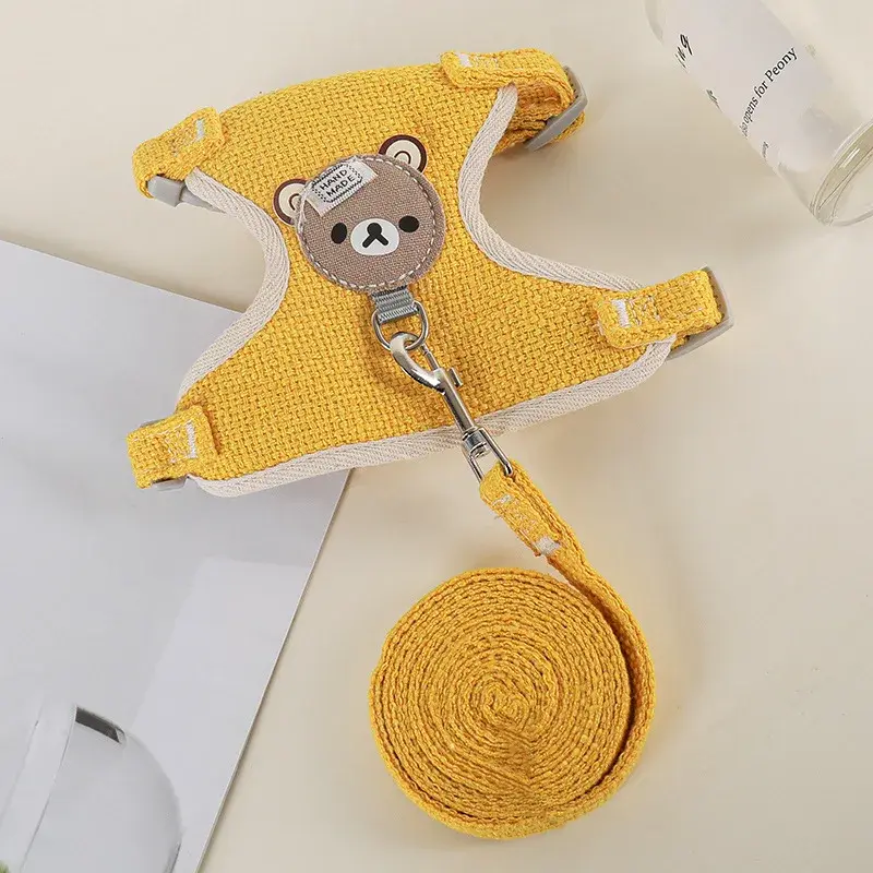 Thumbnail: 1/Set Puppy Dog Harness for Small Dogs Adjustable Dog Kitten Cat Harness and