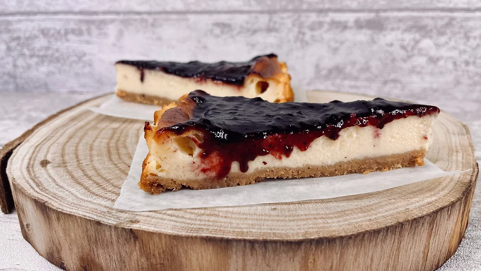 Tarta de queso con arándanos