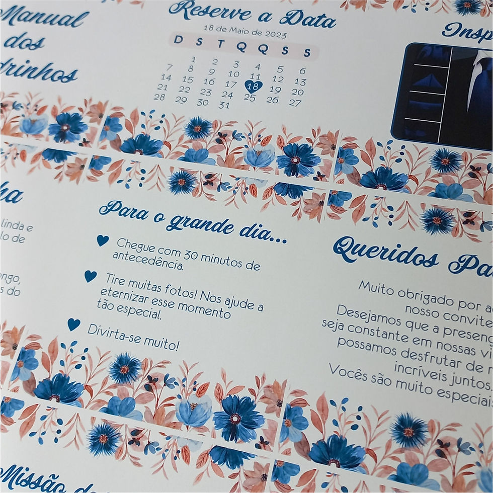Miniatura: Manual dos Padrinhos - Floral Azul Marinho e Terracota