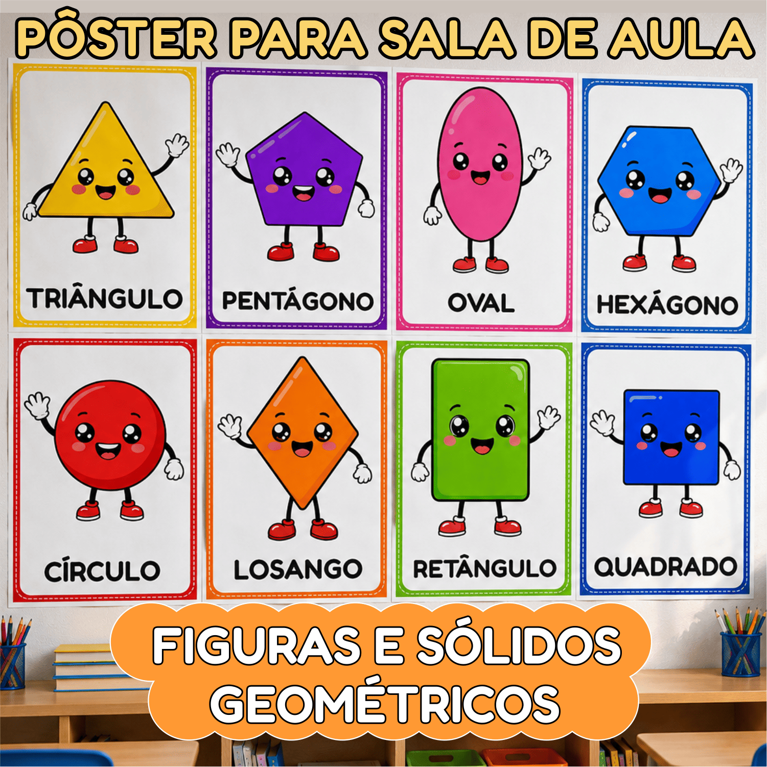 Kit de Posters: Figuras Geométricas e Sólidos Geométricos para Imprimir PDF