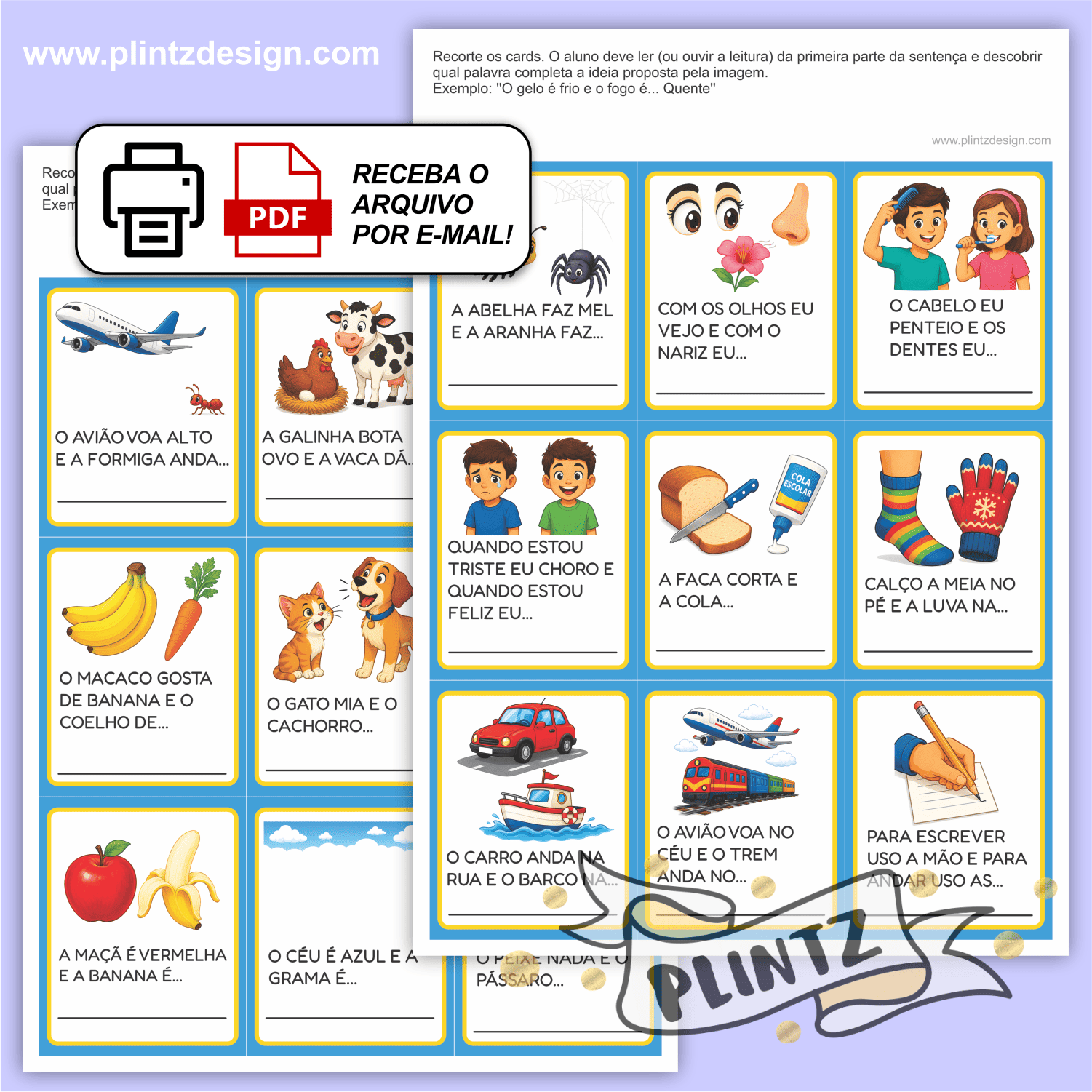 45 Cards de Associação Lógica e Vocabulário - Recurso Pedagógico em PDF