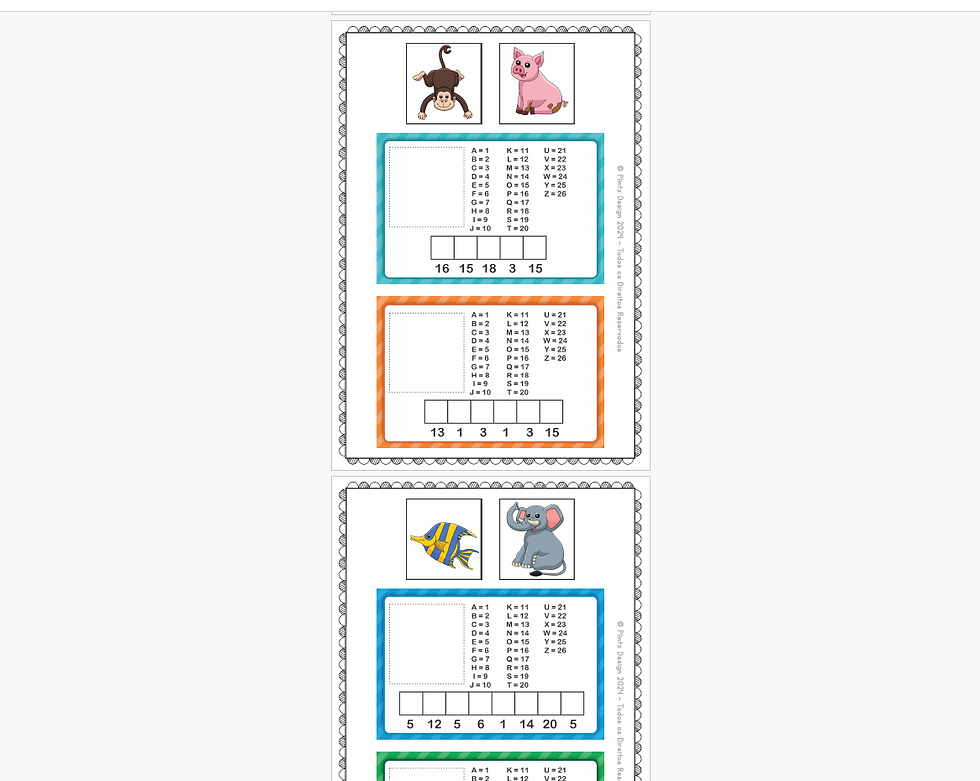 Miniatura: Decifrando as Palavras Escondidas - Nomes de Animais