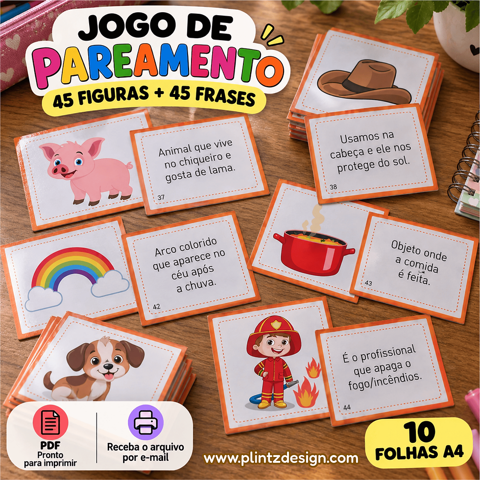 Miniatura: Jogo de Pareamento de Frase e Figura - PDF para Baixar e Imprimir
