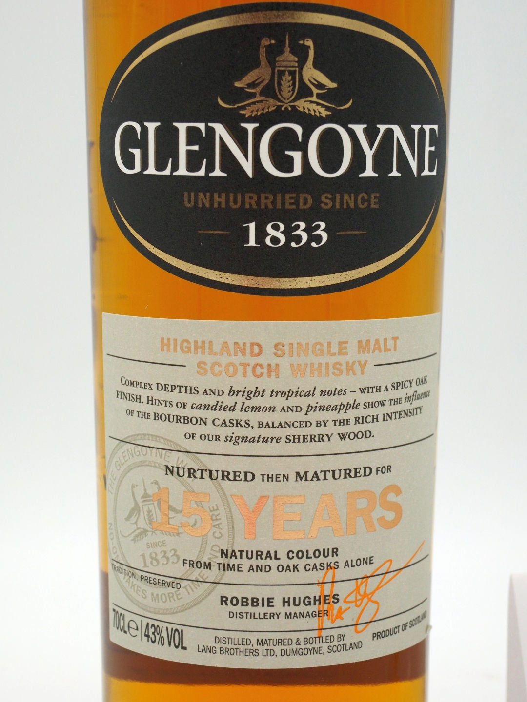 Glengoyne 15 Jahre, 43 % Vol./Alc., 70 cl.
