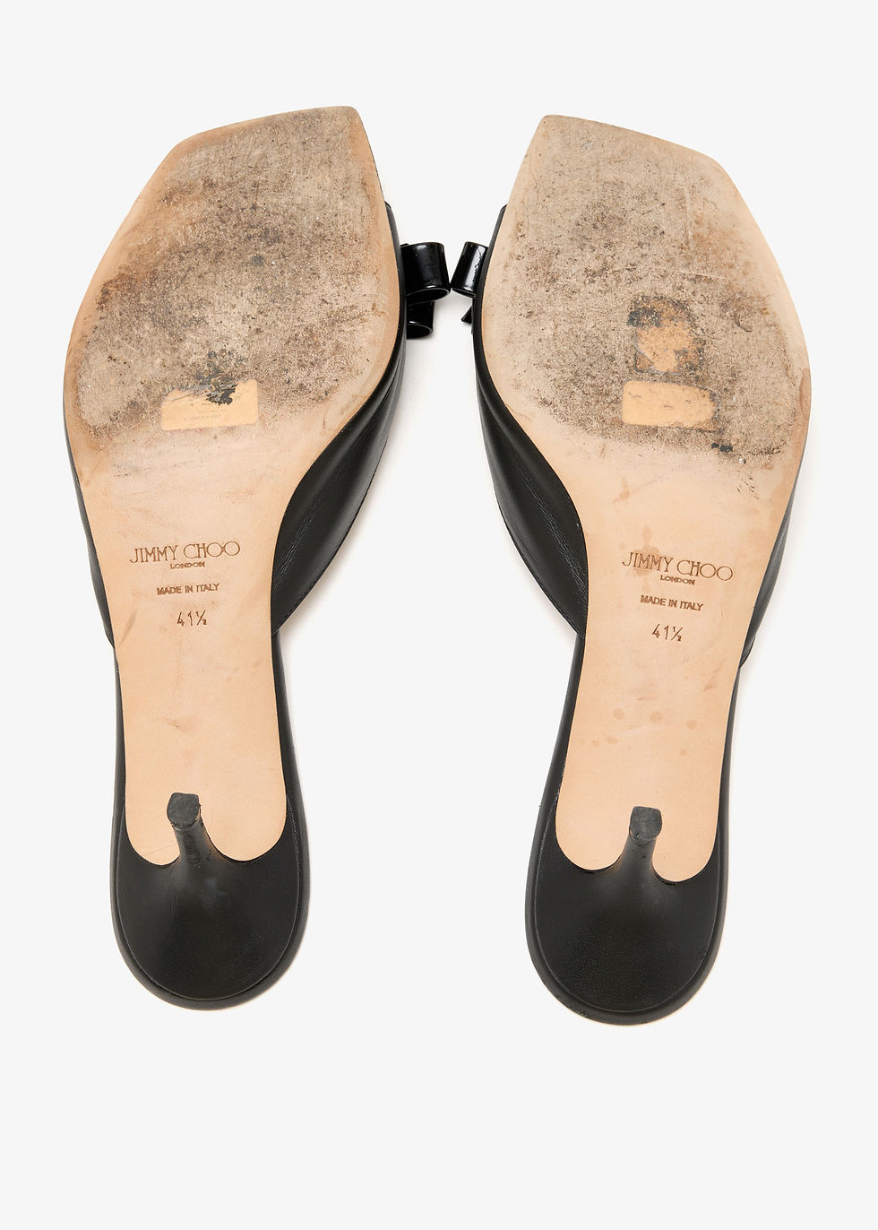 Thumbnail: Jimmy Choo Pre-Loved Bow embellished mules Black Leather Women