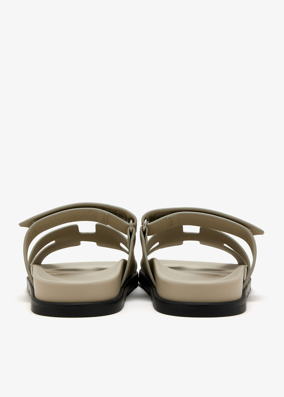 Thumbnail: Hermès Pre-Loved Chypre sandals Hermes Beige Calf Leather Women