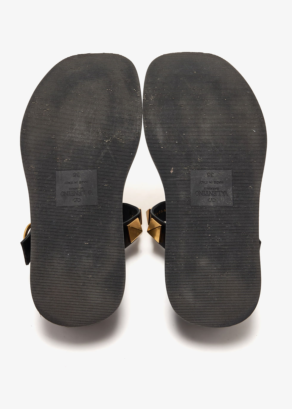 Thumbnail: Valentino Garavani Pre-Loved Roman Stud platform mules Black Leather Women