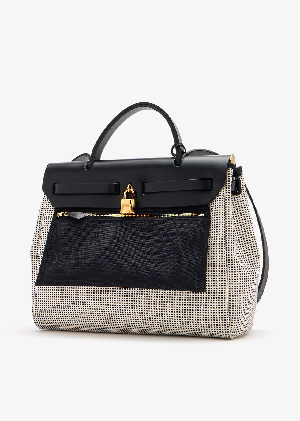 Thumbnail: Hermès Pre-Loved Herbag Zip 31 bag Hermes White Canvas Women Top Handle Bags