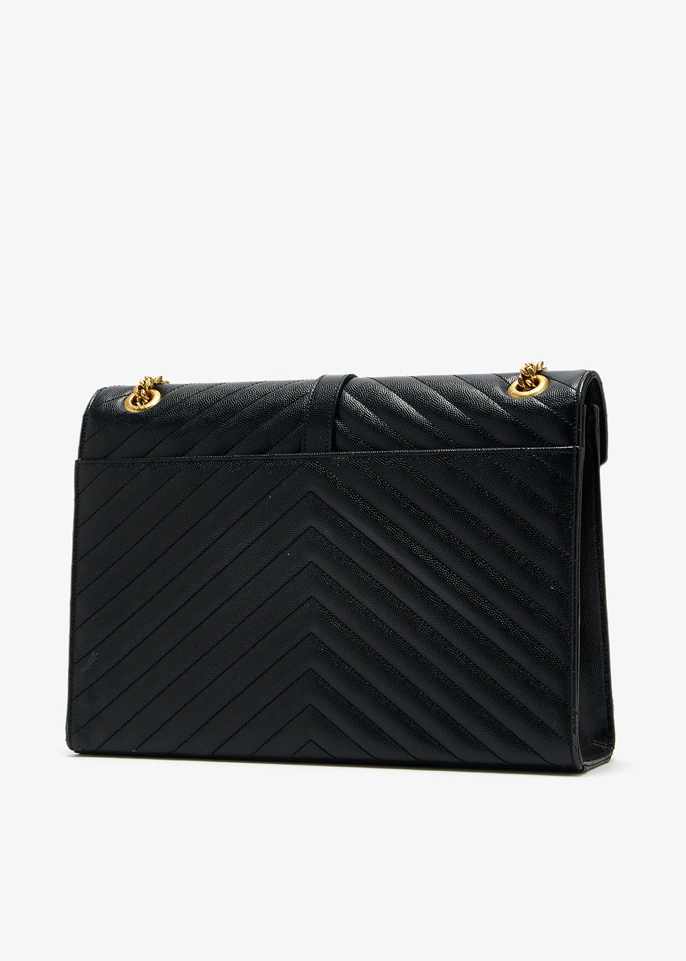 Thumbnail: Saint Laurent Pre-Loved Envelope Large shoulder bag Black Calf Leather Women