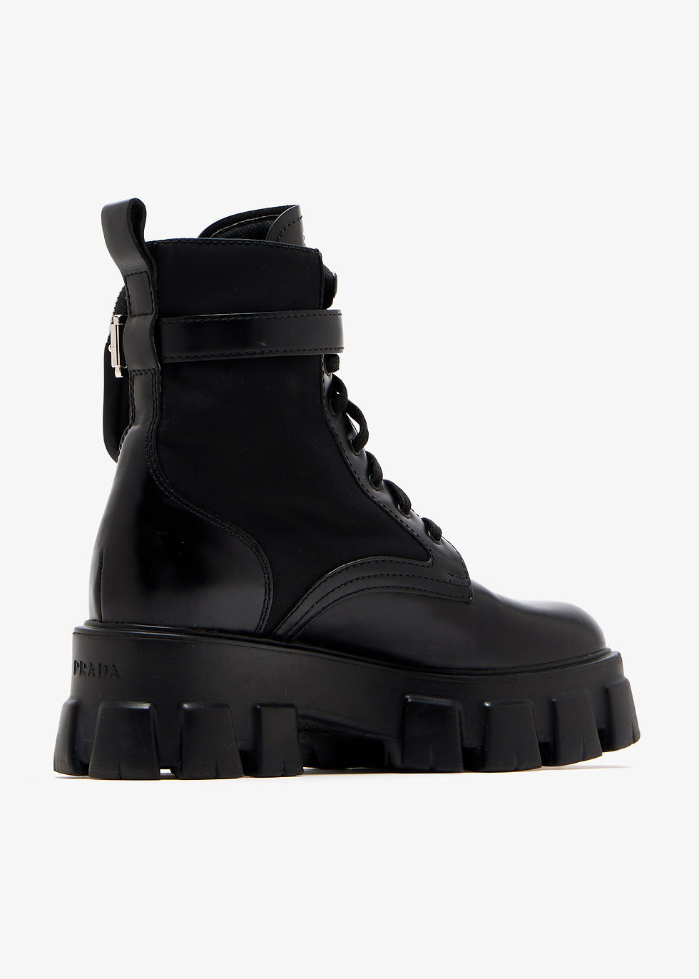 Thumbnail: Prada Pre-Loved Monolith Combat boots Black Leather Women Ankle