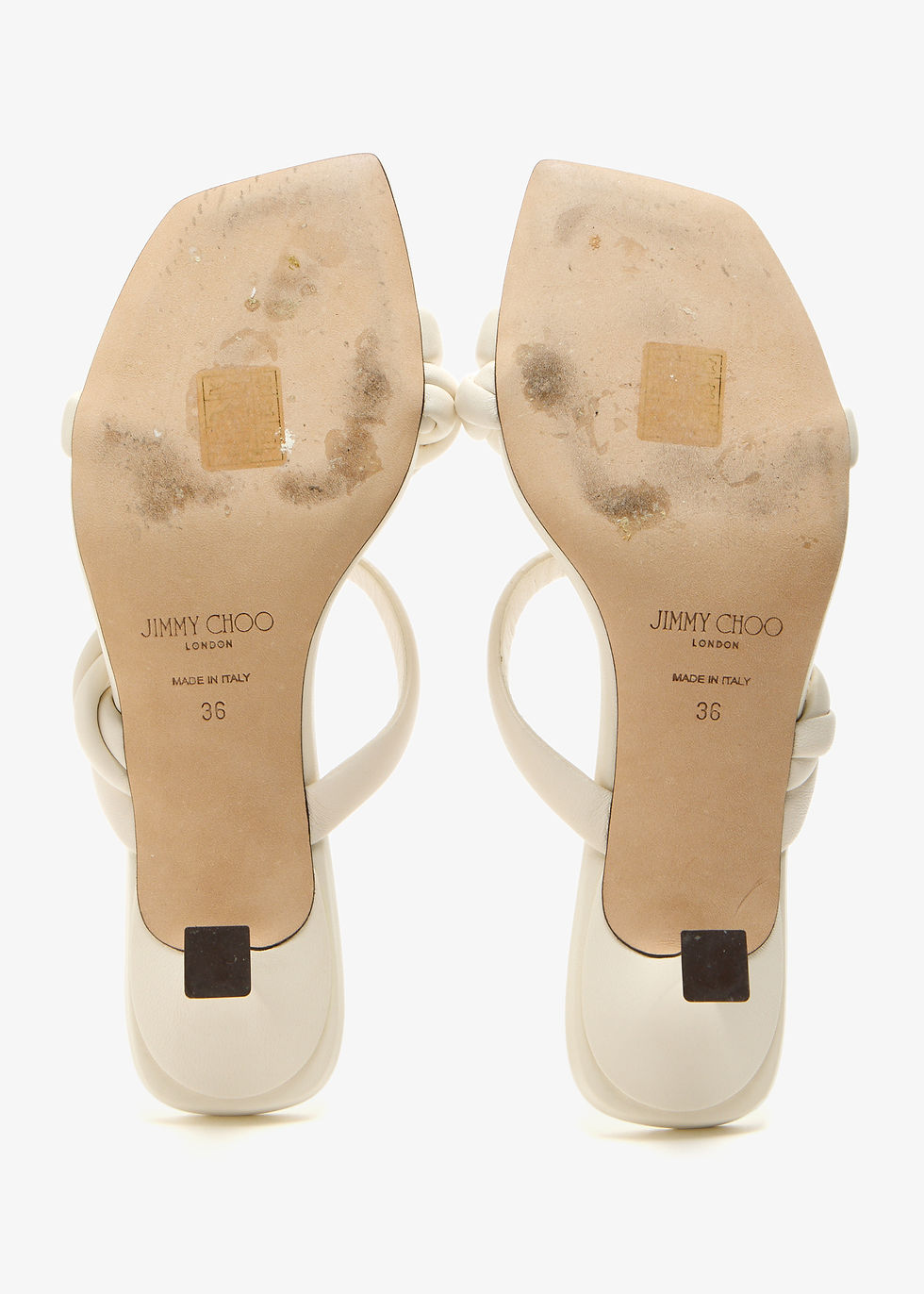 Thumbnail: Jimmy Choo Pre-Loved Diosa 50 sandals White Leather Women